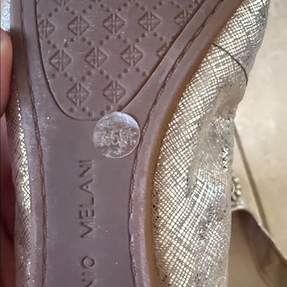 ANTONIO MELANI Metallic Embellished Flats size 7.5 - Picture 6 of 6